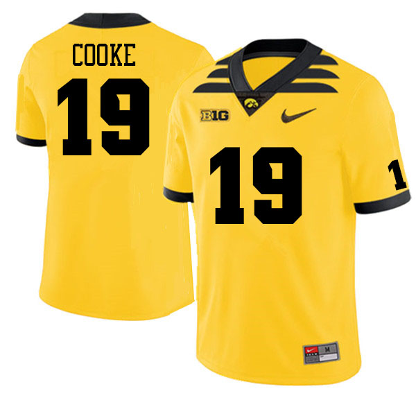 Men #19 Gaven Cooke Iowa Hawkeyes College Football Jerseys Sale-Gold